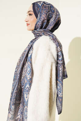 Desenli Soft Lacivert Serisi Şal Asorti 8 - Günün Seçilenleri