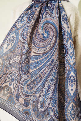 Desenli Soft Lacivert Serisi Şal Asorti 8 - Günün Seçilenleri