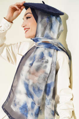 Desenli Soft Lacivert Serisi Şal Asorti 9 - Günün Seçilenleri