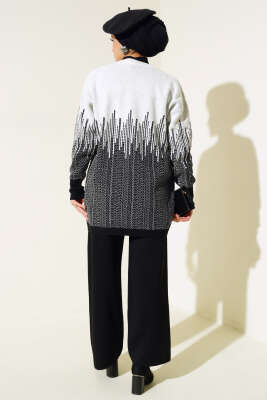 Desenli Taşlı Triko İkili Takım Siyah - Triko İkili Takım