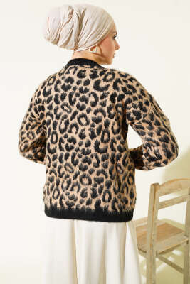 Desenli Triko Leopar Kazak - Triko Kazak