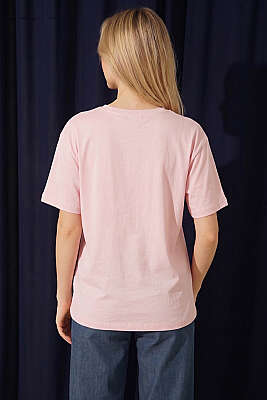 Stay Cool Baskılı T-shirt Pudra - Kadın Giyim Modelleri