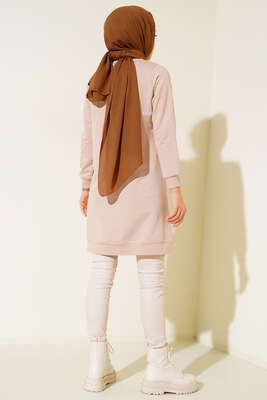 Design Free Armalı Uzun Tunik Bej - Tunik