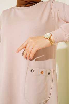 Design Free Armalı Uzun Tunik Bej - Tunik