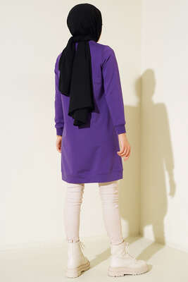 Design Free Armalı Uzun Tunik Mor - Tunik