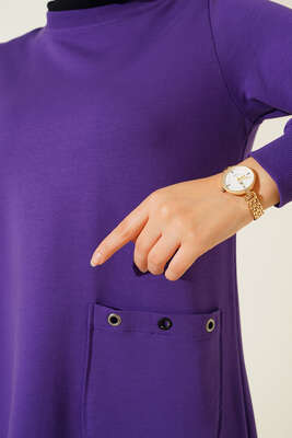 Design Free Armalı Uzun Tunik Mor - Tunik