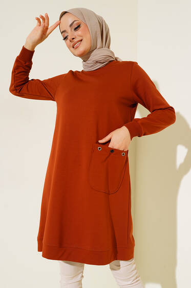 Design Free Armalı Uzun Tunik Taba - Tunik