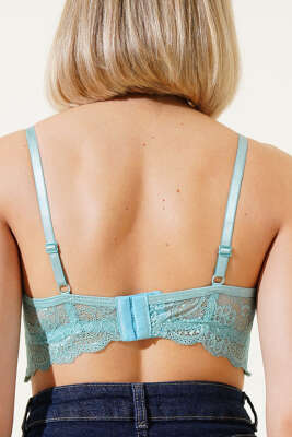 Destekli Çapraz İpli Bralet Sütyen Mint Yeşili - Destekli / Push Up Sütyen
