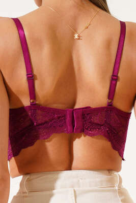 Desteksiz Çapraz İpli Bralet Sütyen Mürdüm - Yılın Fırsatı