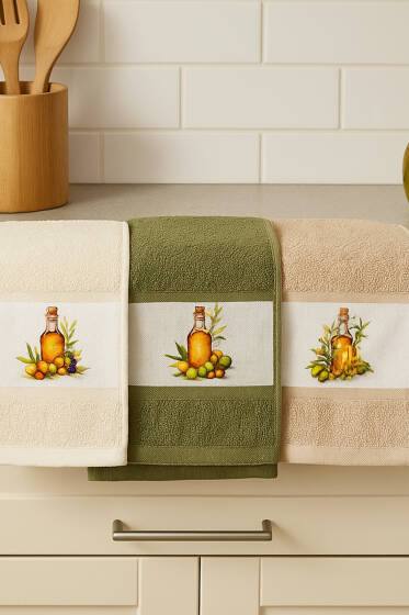 Dijital Baskılı 3'lü Mutfak Havlu Seti Asorti 3 - HAVLU TAKIMLARI