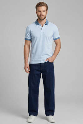 Dijital Baskılı Erkek T-shirt Bebe Mavi - Erkek T-shirt