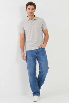 Dijital Baskılı Erkek T-shirt Bej - Erkek T-shirt