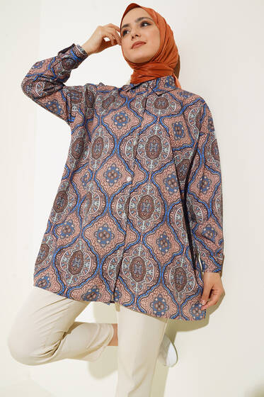 Dijital Baskılı Gömlek Latte - Gömlek