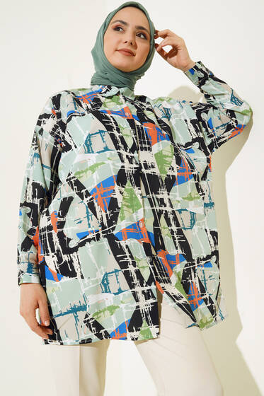 Dijital Baskılı Gömlek Mint - Gömlek