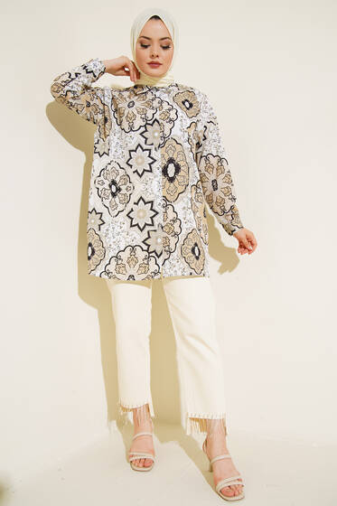 Dijital Baskılı Karma Gömlek Nefti - Gömlek