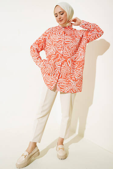 Dijital Baskılı Karma Gömlek Oranj - ÇOK SATANLAR