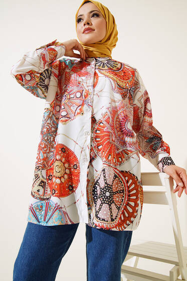 Dijital Baskılı Karma Gömlek Taba - ÇOK SATANLAR