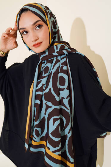 Dijital Medine Şal Mint - Başörtüsü
