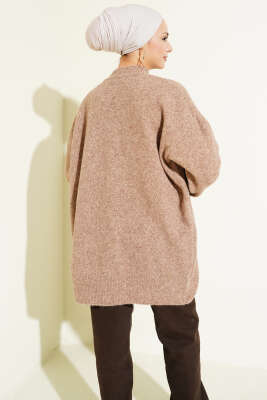 Dik Yaka Basic Yumoş Triko Tunik Latte - Tunik