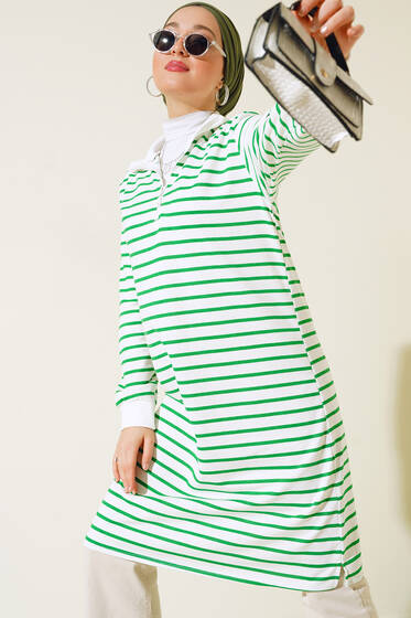 Dik Yaka Çizgili Tunik Benetton - Tunik