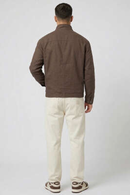 Dik Yaka Tensel Erkek Ceket Kahve - Erkek Ceket