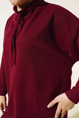 Dik Yaka Tunik Bordo - Tunik