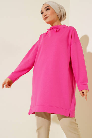 Dik Yaka Tunik Fuşya - Tunik