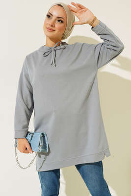 Dik Yaka Tunik Gri 
