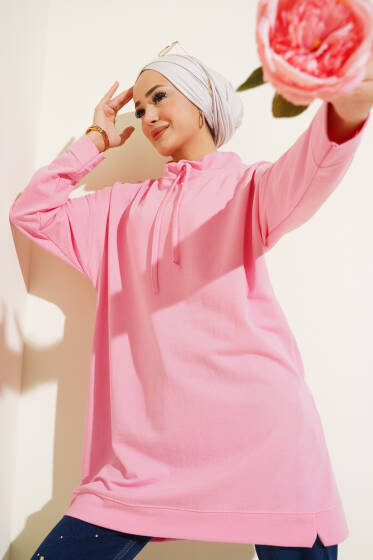 Dik Yaka Tunik Pembe - Tunik