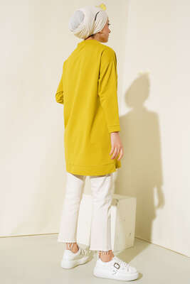 Dik Yaka Tunik Yağ Yeşili - Yılın Fırsatı