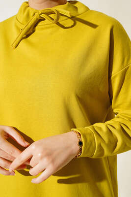 Dik Yaka Tunik Yağ Yeşili - Yılın Fırsatı