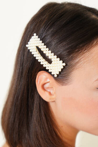 Dikdörtgen İncili Çıtçıt Toka İnci - Toka