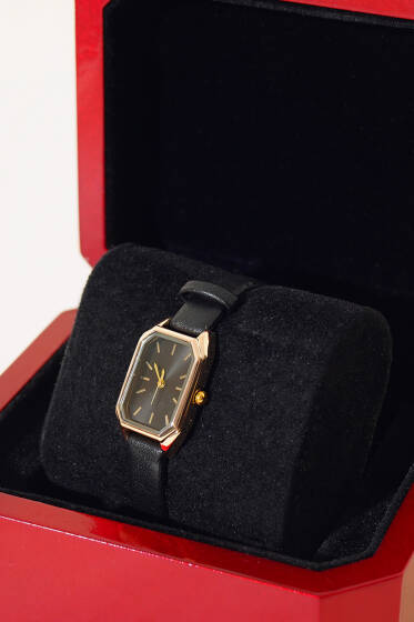 Dikdörtgen Kayış Kadın Kol Saati Siyah - Saat