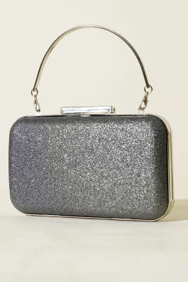 Dikdörtgen Kulplu Abiye Çanta Füme - GÜZEL ÇANTA