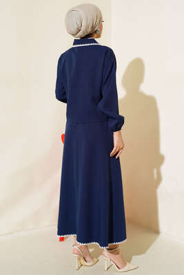 Dikişli Ceketli İkili Takım Lacivert - İkili Takım