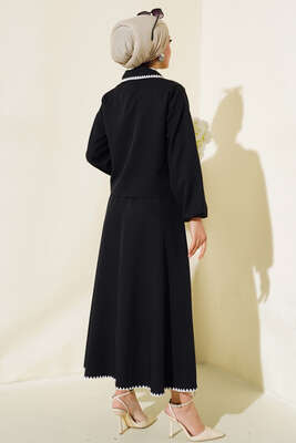 Dikişli Ceketli İkili Takım Siyah - İkili Takım