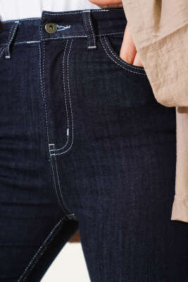 Dikişli İspanyol Paça Kot Pantolon Lacivert - 300-500 TL Ürünler
