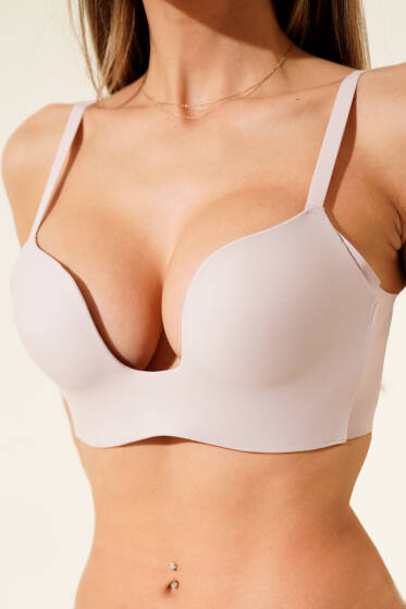 Dikişsiz Destekli Sıfır His Ziro Gram Sütyen Pudra - Toparlayıcı Sütyen / Minimizer Sütyen