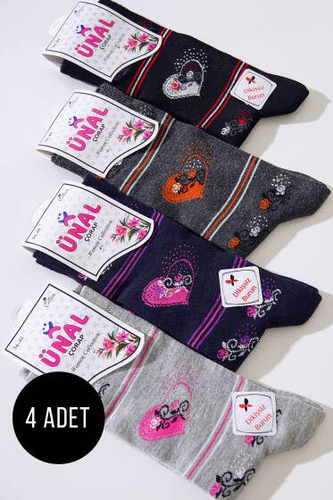 Dikişsiz Dörtlü Bayan Soket Asorti 1 - KADIN ÇORAP