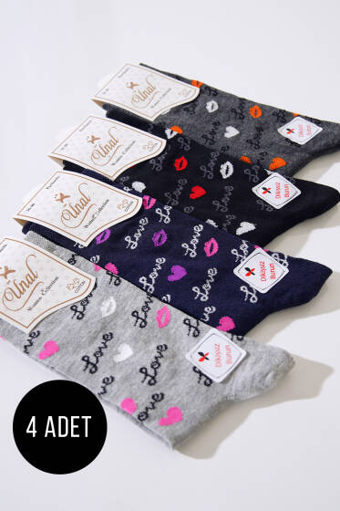 Dikişsiz Dörtlü Bayan Soket Asorti 3 - KADIN ÇORAP