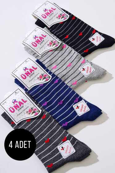 Dikişsiz Dörtlü Bayan Soket Asorti 4 - KADIN ÇORAP