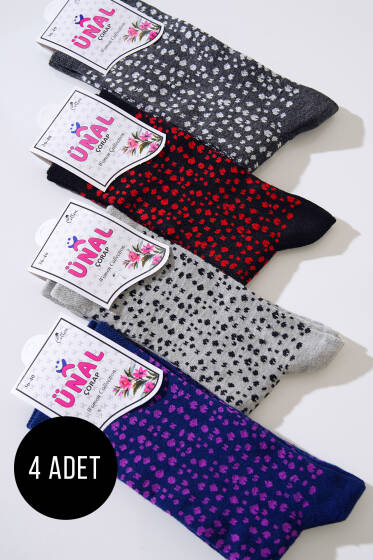 ​Dikişsiz Dörtlü Bayan Soket Asorti 8 - KADIN ÇORAP