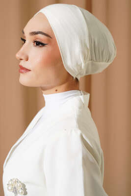 Dikişsiz Geçirmeli Bone Ekru - BONE