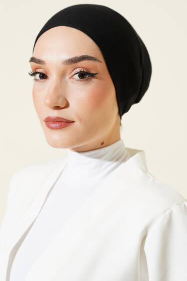 Dikişsiz Geçirmeli Bone Siyah - BONE