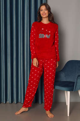 Doğalgaz Faturası Düşüren Pijama Takımı Kırmızı - Thumbnail