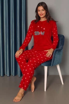 Doğalgaz Faturası Düşüren Pijama Takımı Kırmızı - Thumbnail