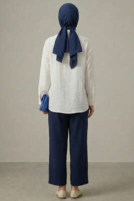 Dokulu Krep Çiçekli Gömlek Ekru - Gömlek