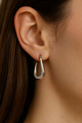 Dolgun Bombeli Halka Küpe Gümüş - KONYALI BİJUTERİ