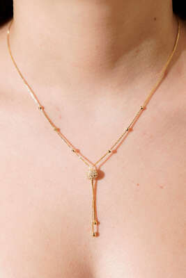 Dorika Toplu Işıltılı Küre Kolye Gold - KONYALI BİJUTERİ