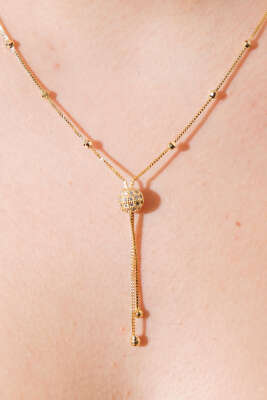 Dorika Toplu Işıltılı Küre Kolye Gold - Kolye